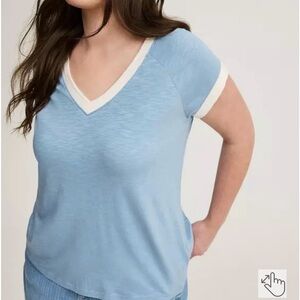 Torrid Blue V-Neck Top